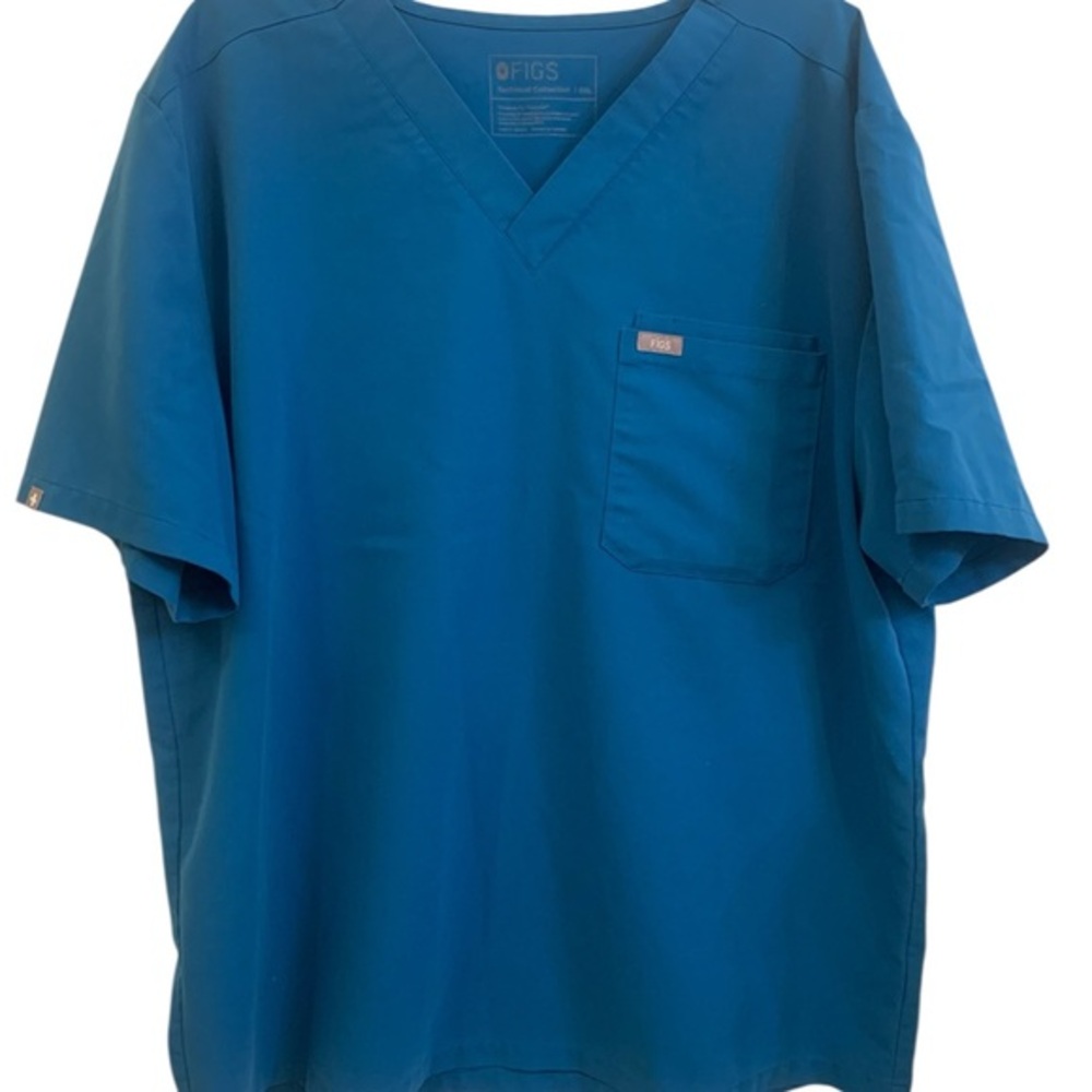 Figs Teal Blue 3 Pc Scrubs Sz XXL Pants 2 Tops Technical Medical